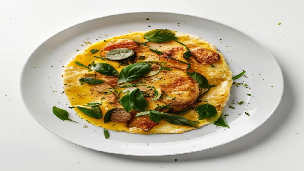 Omelette de Champiñones y Espinacas